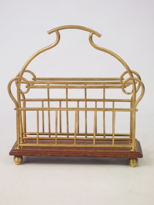 fig 1. Edwardian Brass & Oak Newspaper Stand