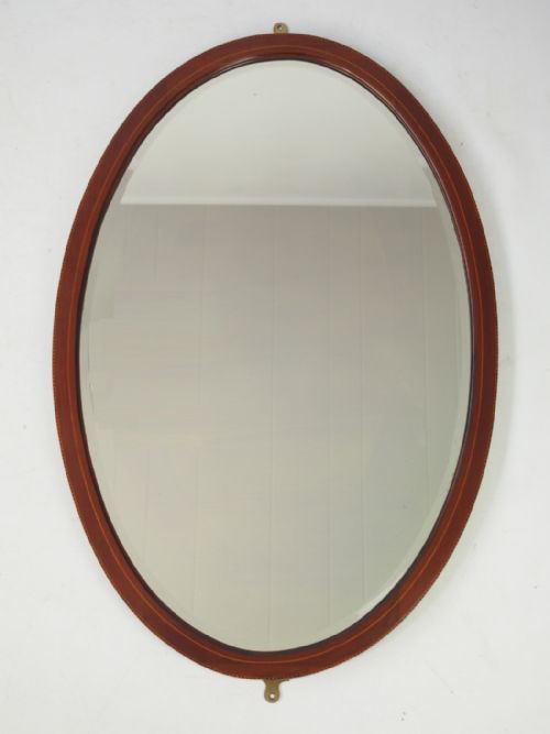 Large Edwardian Oval Mahogany Mirror