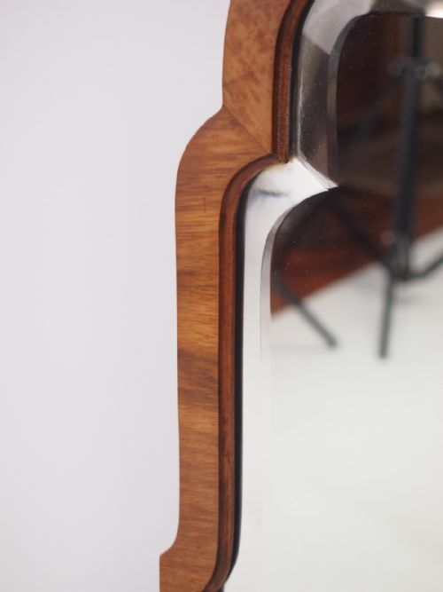 fig 1. Walnut Framed Shell Carved Mirror