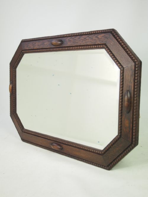 Oak Framed Mirror or Overmantle