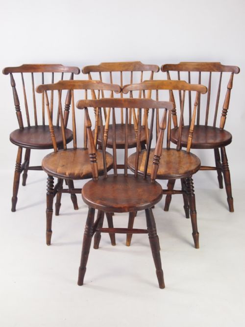 Harlequin Set 6 Victorian Kitchen Chairs