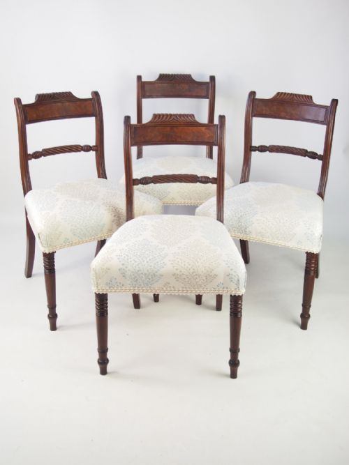 Set 4 Antique Regency Mahogany Dining Chairs