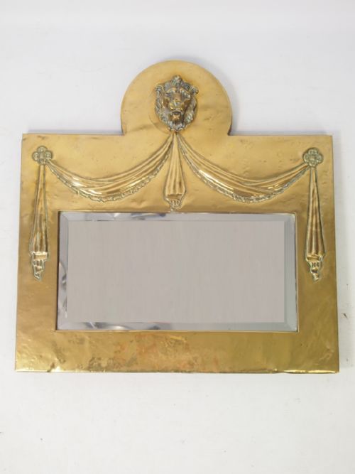 fig 1. Pressed Brass Wall Mirror with Lion Head Mask