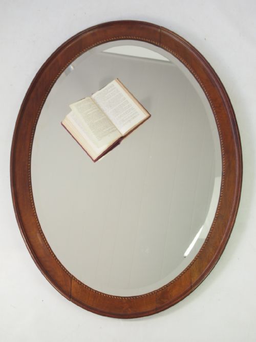 Large Antique Edwardian Oval Mirror