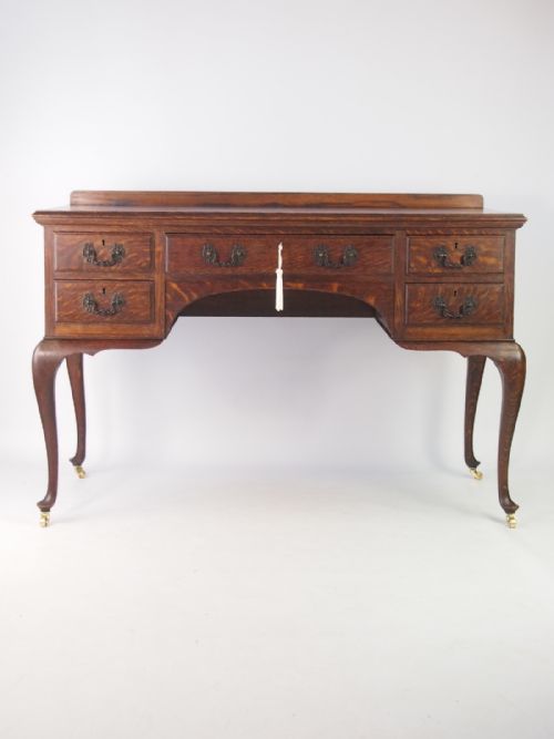 Edwardian Oak Desk Stamped Johnson & Appleyards