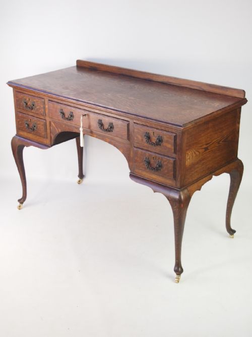fig 1. Edwardian Oak Desk Stamped Johnson & Appleyards