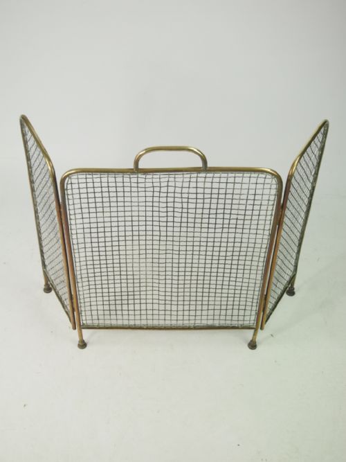 fig 1. Edwardian Folding Brass Fire Guard