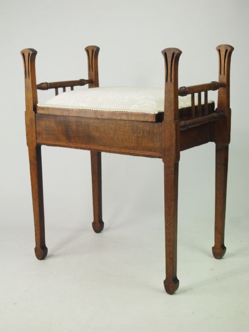 Edwardian Arts & Crafts Paino Stool