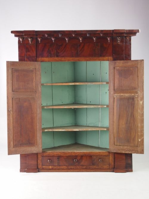 fig 1. Large Georgian Oak & Mahogany Corner Cupboard