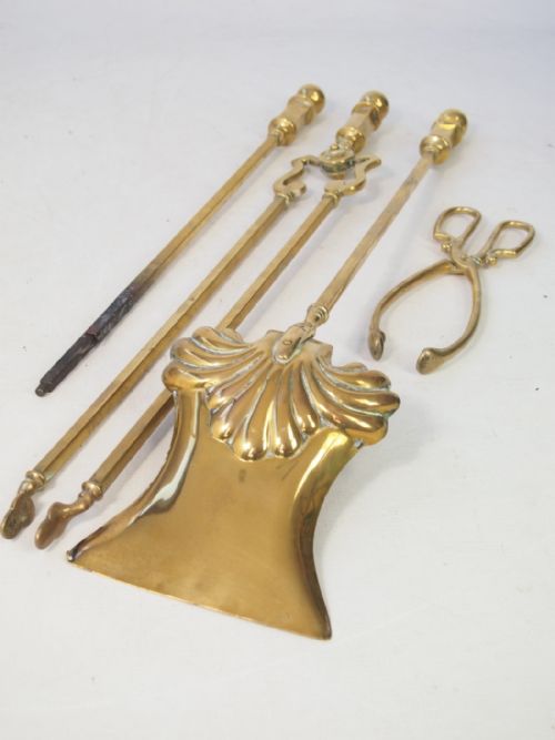 Set of Victorian Brass Fire Irons