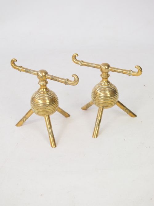 Pair Antique Aesthetic Period Firedogs After Dresser