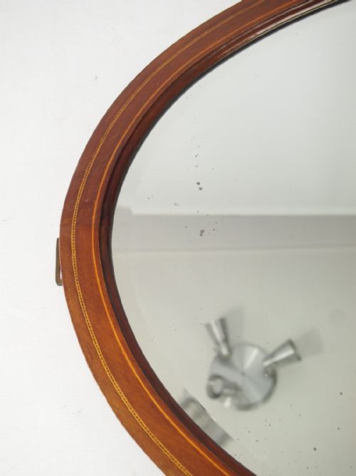 fig 1. Edwardian Oval Mahogany & Inlaid Mirror