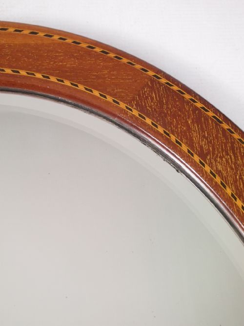 fig 1. Edwardian Mahogany & Inlaid Oval Mirror