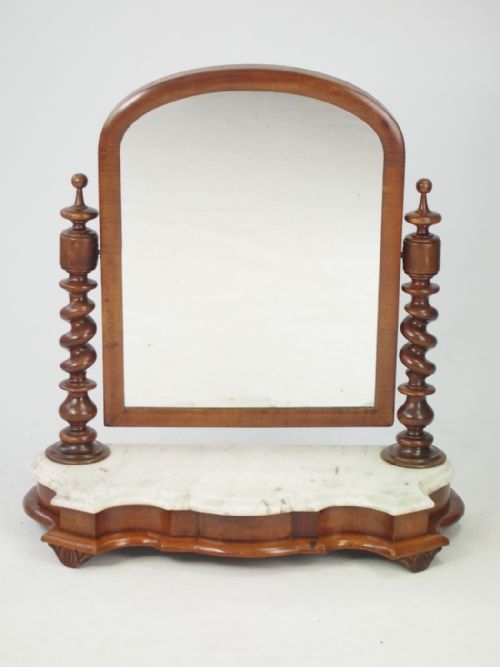 Victorian Dressing Table Mirror with Marble Base