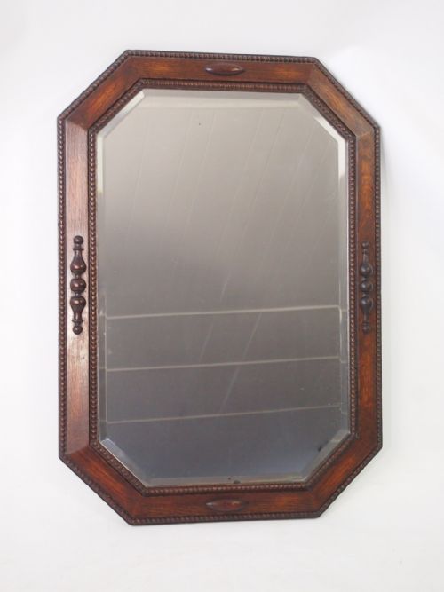Oak Framed Mirror or Overmantle
