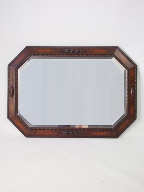 fig 1. Oak Framed Mirror or Overmantle