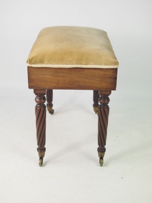 fig 1. Antique Regency Mahogany Piano Stool 