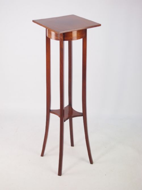 Edwardian Mahogany & Inlaid Jardinière or Plant Stand