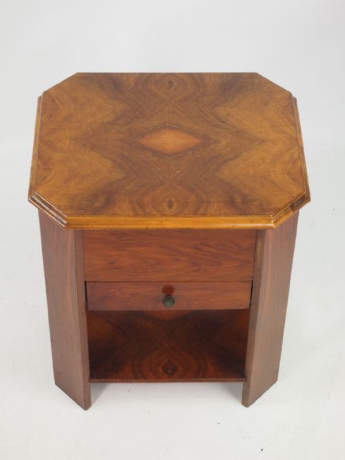 Art Deco Walnut Sewing Table or Coffee Table