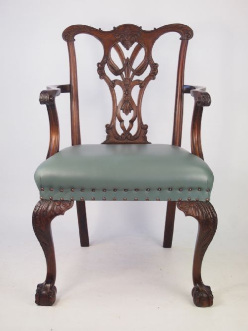 Edwardian Mahogany “Chippendale” Desk Chair