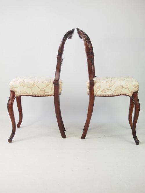 fig 1. Pair Victorian Rosewood Balloon Back Chairs