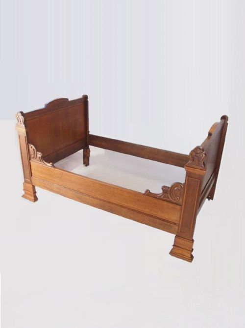 fig 1. Antique French Oak Single Bed