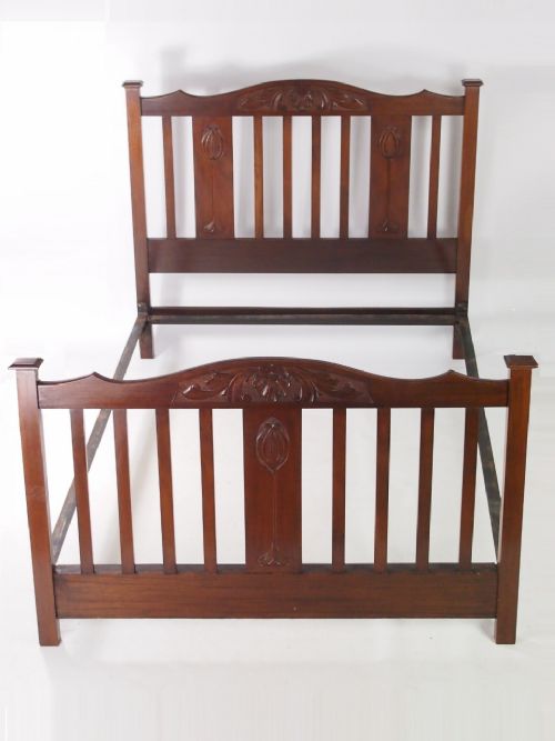 Edwardian Walnut Standard Double Bed