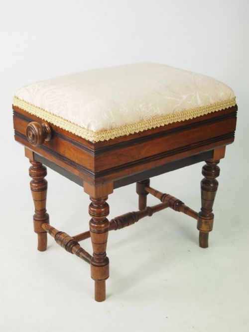 Victorian Adjustable Piano Stool by Brooks Ltd