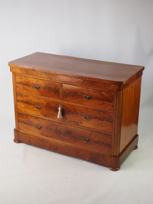fig 1. Victorian Flame Figured Mahogany Chest of Drawers