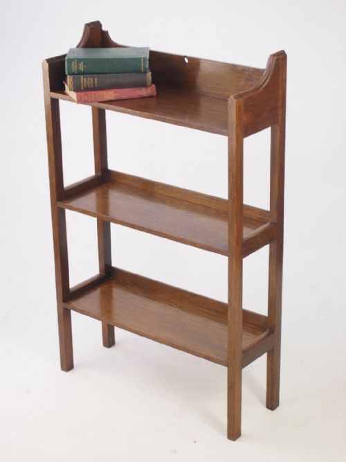 Edwardian Arts & Crafts Oak Open Bookcase