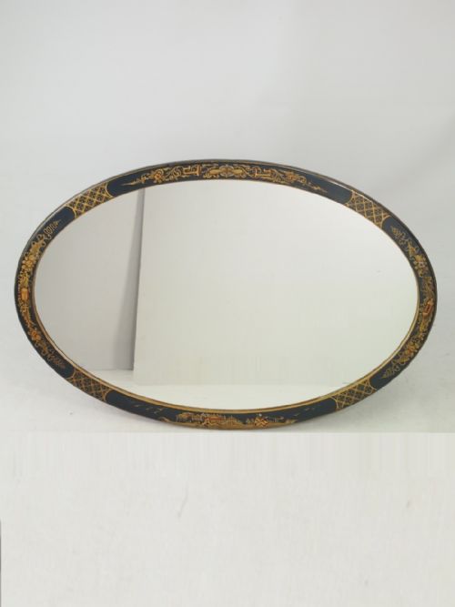 Chinoiserie Oval Mirror or Overmantle