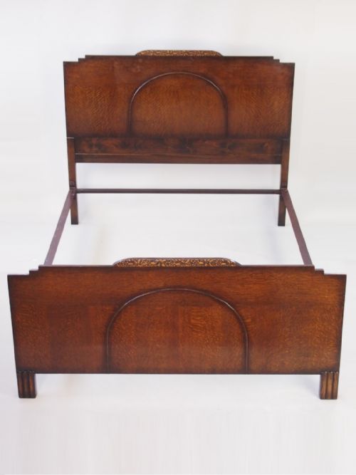 Art Deco Oak Standard Double Bed