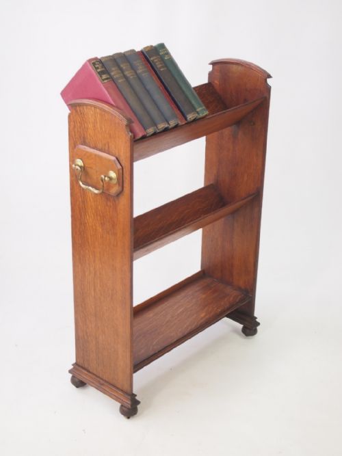 Antique Edwardian Arts & Crafts Oak Book Trough
