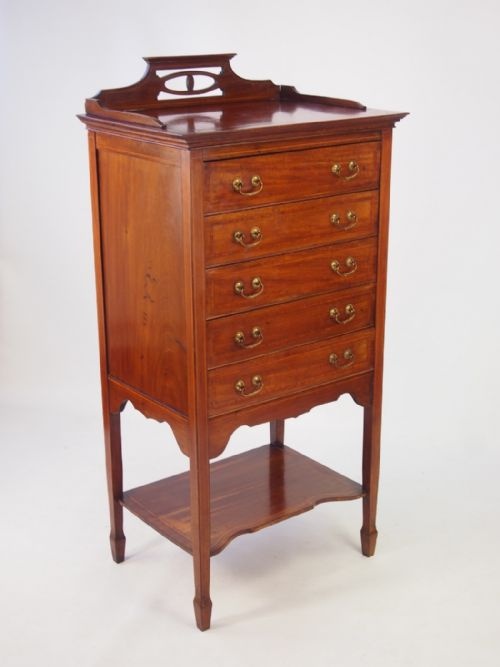 Edwardian Mahogany & Inlaid Music Cabinet