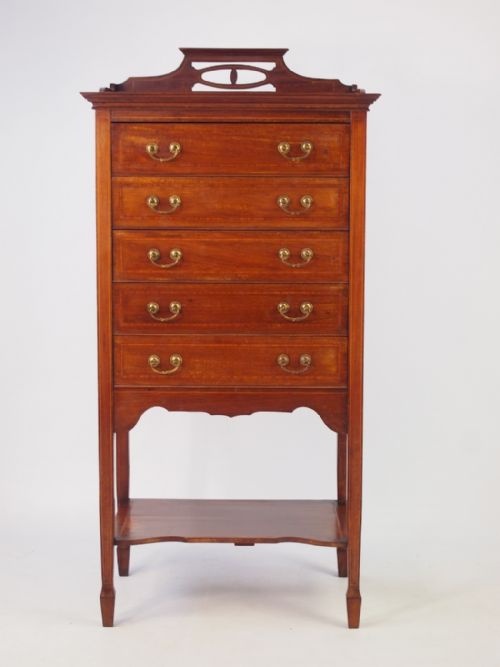 fig 1. Edwardian Mahogany & Inlaid Music Cabinet