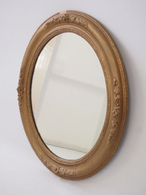 Small Antique Victorian Oval Mirror