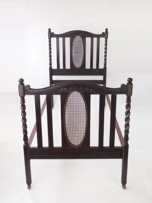 Antique Edwardian Oak Single Bed