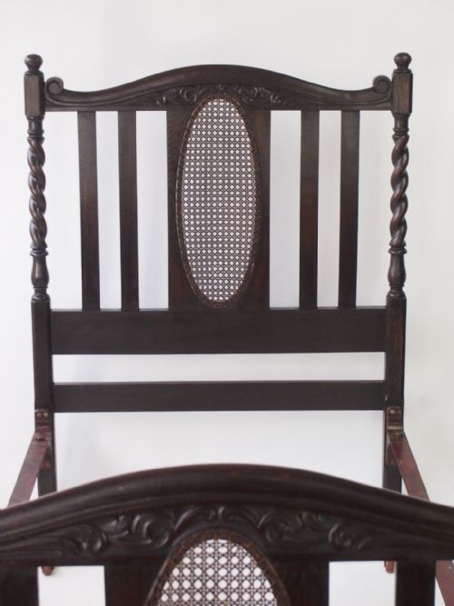 fig 1. Antique Edwardian Oak Single Bed