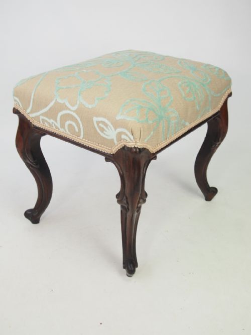 Victorian Rosewood Stool with Cabriole Legs