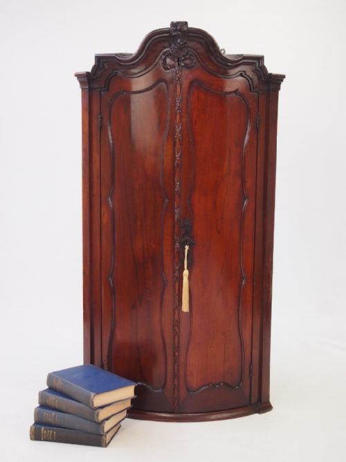fig 1. Mid 18th Century Dutch Bow Front Corner Cupboard