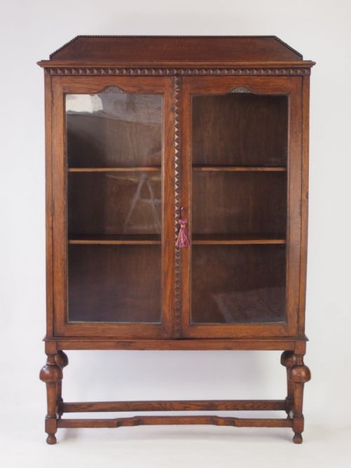 Slim Edwardian Oak Bookcase