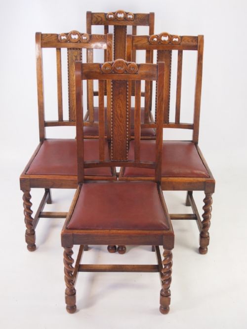 Set 4 Oak Dining Chairs