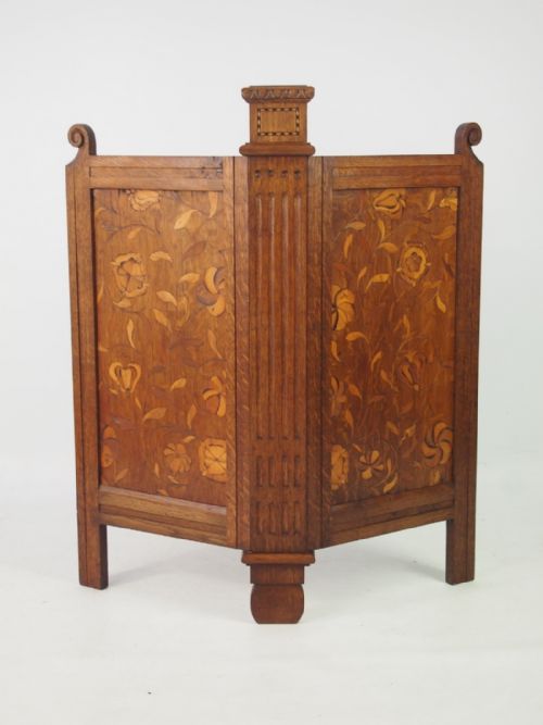 Antique Arts & Crafts Oak Firescreen