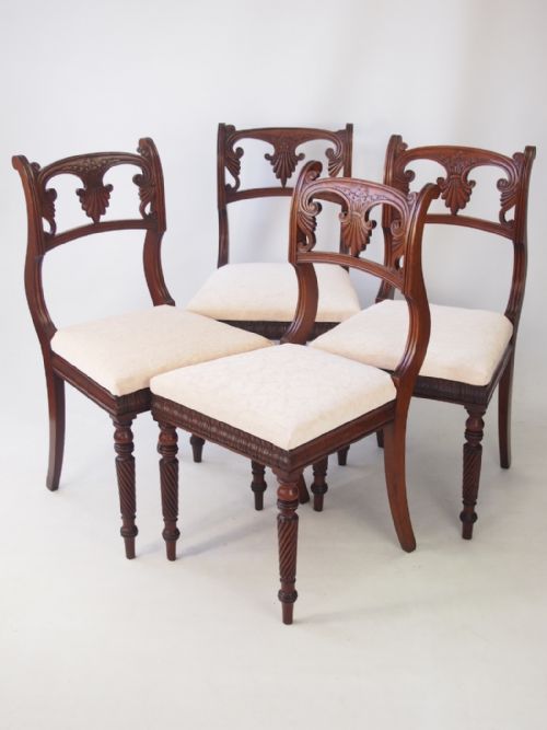 fig 1. Superb Set 4 Antique Regency Mahogany Chairs