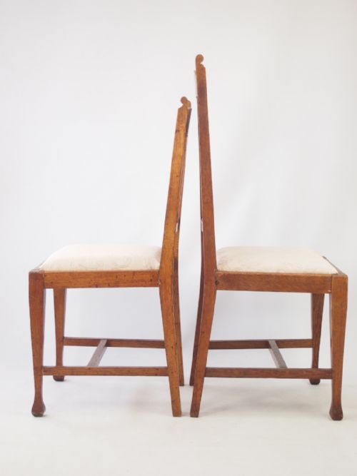 fig 1. Pair Arts & Crafts His & Hers Oak Chairs