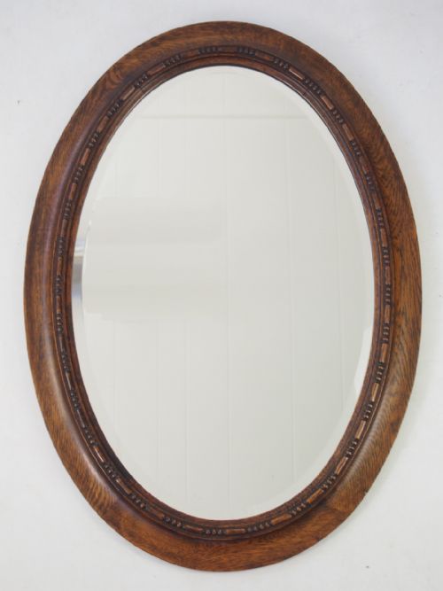 Oak Framed Oval Wall Mirror