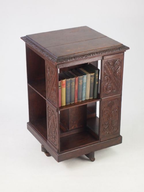Arts & Crafts Oak Revolving Bookcase