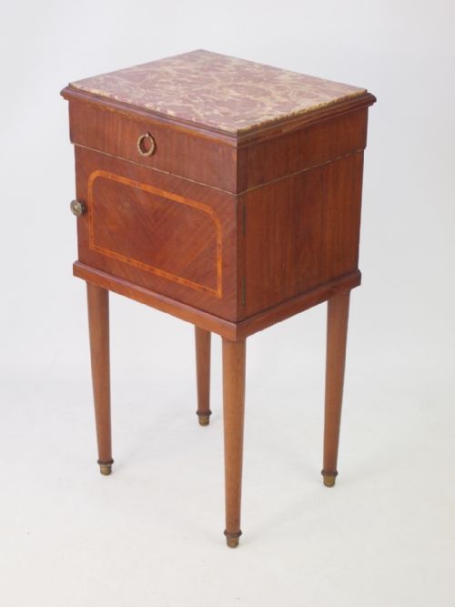 French Bedside Cabinet with Marble Top