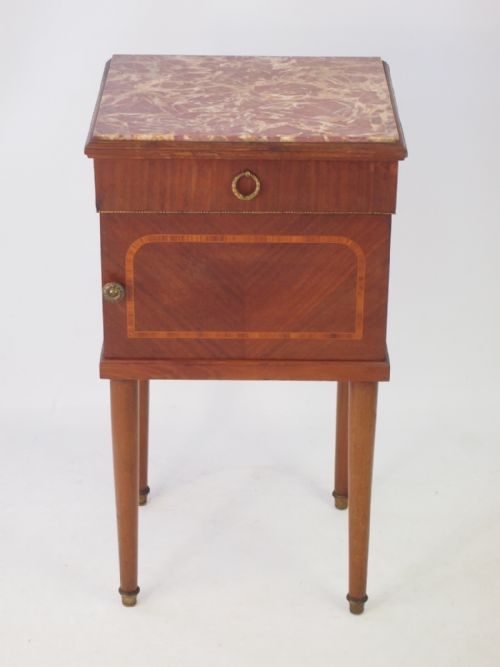 fig 1. French Bedside Cabinet with Marble Top