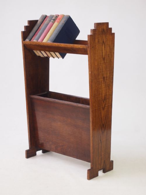 Small Art Deco Oak Book Trough